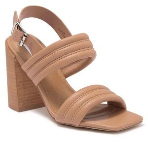 Steve Madden Faith Quilted Slingback Sandal in tan PU